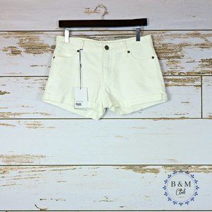 Paige Denim Women 26 White 'Indio' Zip Shorts